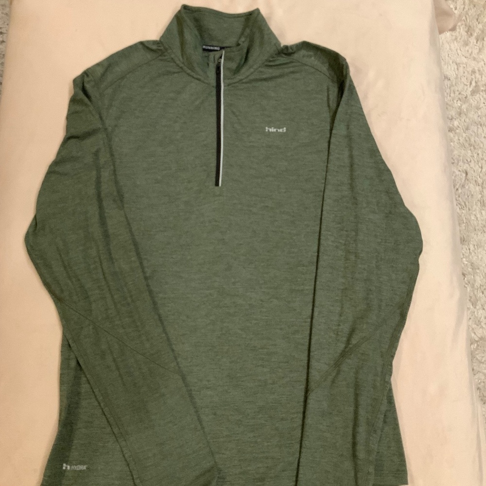 Hind Green S 1/4 Zip Running Lightweight Active Gym Travel Workout Pickleball